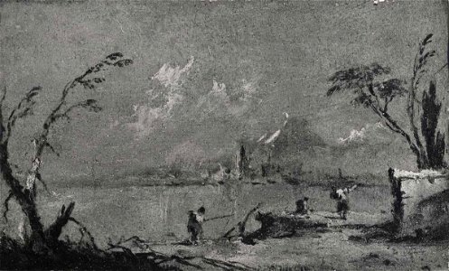 Guardi - Paesaggio con lago e figure, Knoedler and Co