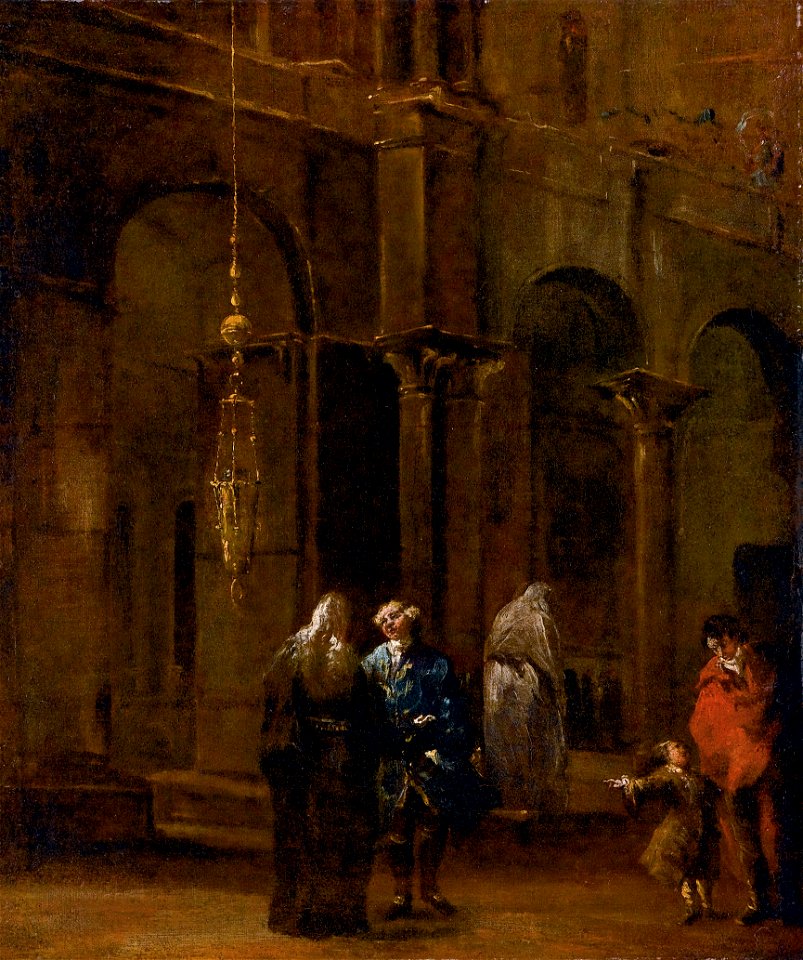 Guardi - Interno di chiesa con figure, 5317276