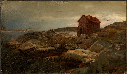 Hans Gude - A Fisherman's Home, Lillesand - NG.M.00636-009 - National Museum of Art, Architecture and Design