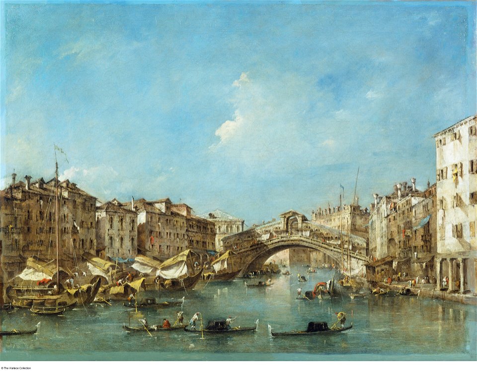 Guardi - Venice the Grand Canal with the Riva del Vin and the Rialto Bridge, c. 1770, P508