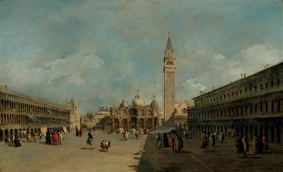 Guardi - La place Saint-Marc, à Venise, avec la basilique et le campanile, 6061083