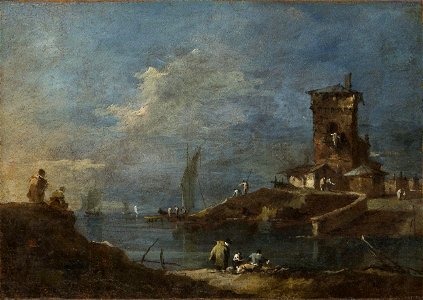 Guardi - Follower of - Seaport with a Castle, Inv. 446