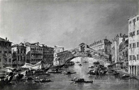 Guardi - Veduta di Venezia con il Canal Grande e il ponte di Rialto da sud, 1780 - 1790, Fondazione collezione E.G. Bührle