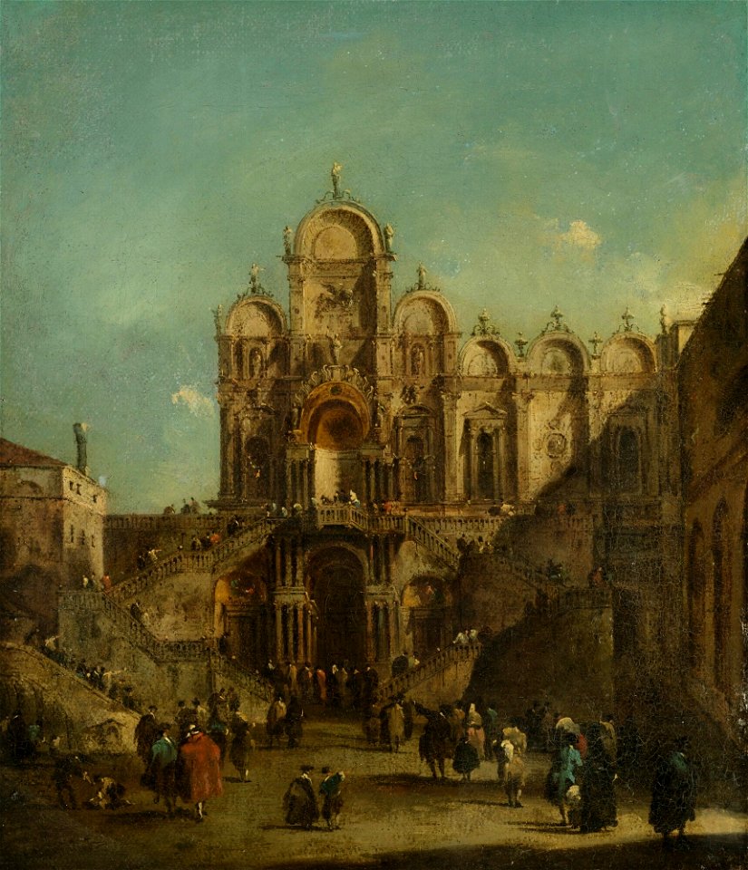 Guardi - VIEW OF CAMPO SAN ZANIPOLO WITH THE LOGGIA ERECTED ON THE OCCASION OF THE BLESSING OF POPE PIUS VI, lot.104