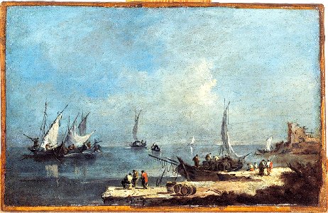 Guardi, Francesco (atelier de) - Vue d'un port, sur la lagune - J 56 - Musée Cognacq-Jay