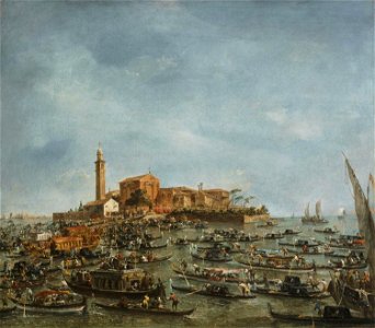 Guardi - The Meeting of Pope Pius VI and Doge Paolo Renier at San Giorgio in Alga, 1782, E1924-3-49