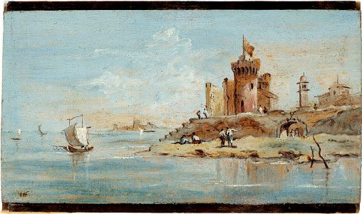Guardi, Niccolo - Caprice, avec forteresse en ruine au bord de la lagune - J 61 - Musée Cognacq-Jay