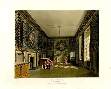 Guard Chamber, St James's Palace, from Pyne's Royal Residences, 1819 - panteek pyn97-471