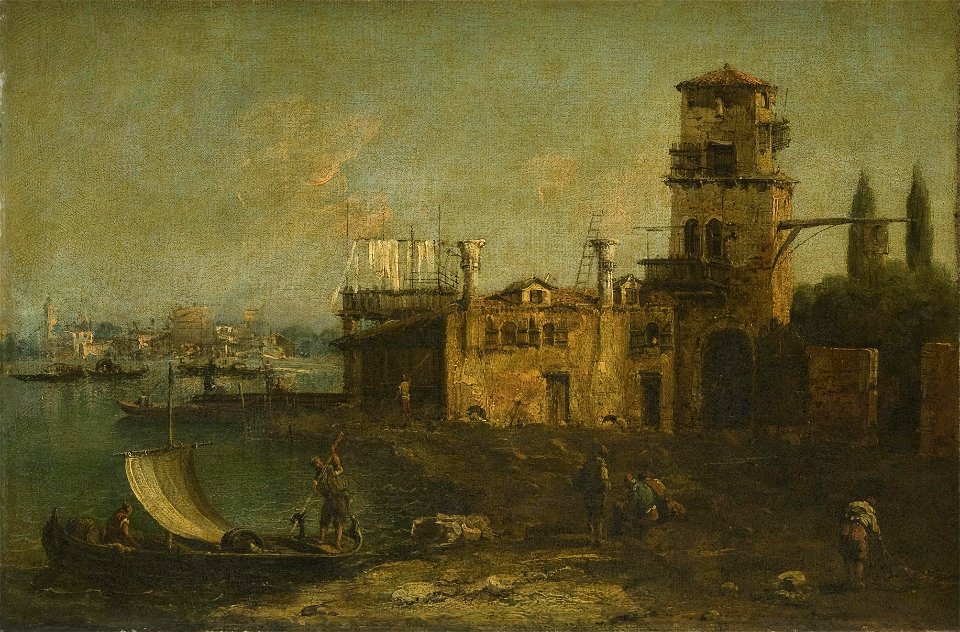 Guardi - Imitator of - Villa by the Sea, Cat. 300