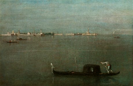 Francesco Guardi - Gondolas on the Lagoon (Grey Lagoon) - Google Art Project. Free illustration for personal and commercial use.