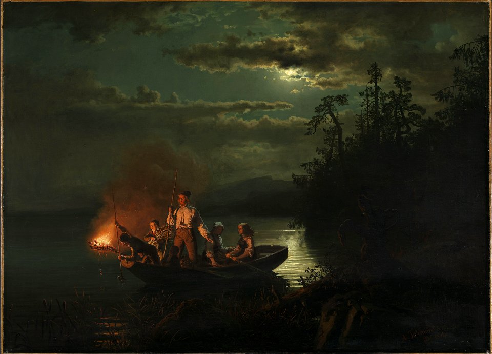 Hans Gude, Adolph Tidemand - Lystring på Krøderen - NG.M.04309 - National Museum of Art, Architecture and Design