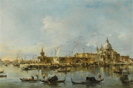 Venice, A View of the Entrance to the Grand Canal with the Church of Santa Maria Della Salute and the Punta Della Dogana by Francesco Guardi