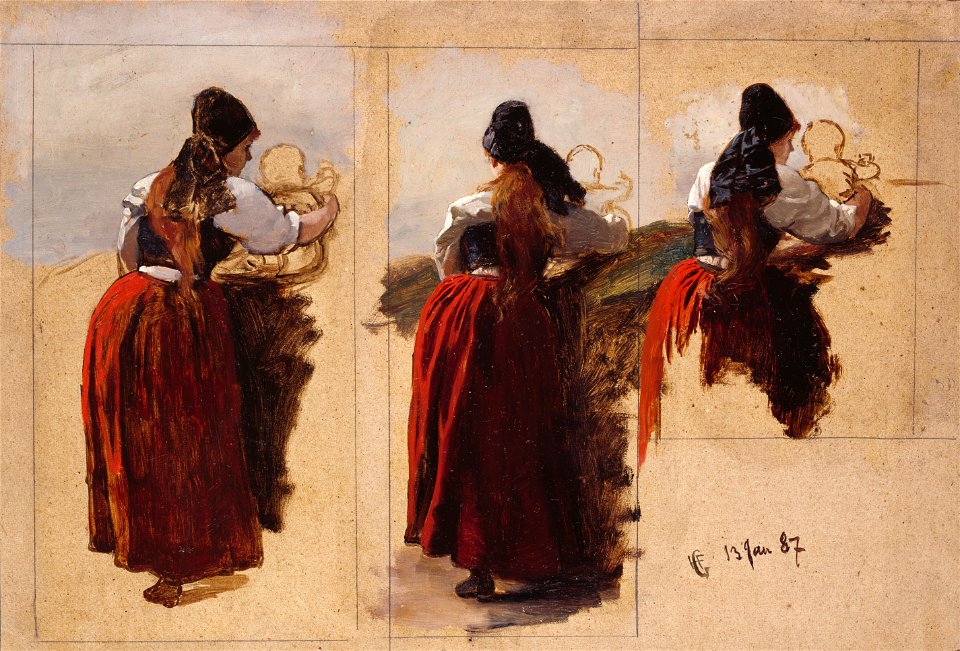 Hans Gude - Studies of a Woman from Rügen - Google Art Project