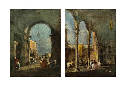 Guardi - View through a portico with the Doge’s Palace; and A portico in a courtyard, 6048407