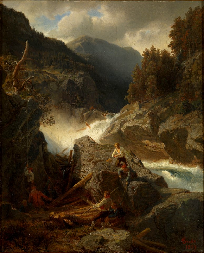 Hans Gude - Waterfall in Hallingdal - NG.M.02024 - National Museum of ...