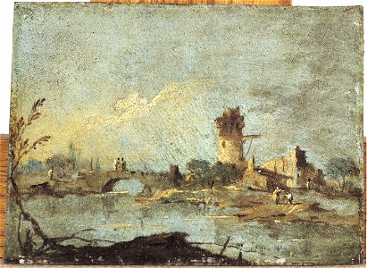 Guardi, Francesco - Caprice rustique, avec pont et tour en ruine - J 62 - Musée Cognacq-Jay