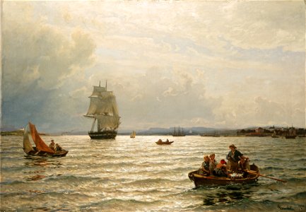 Hans Gude--Innseilingen Til Christiania--1874