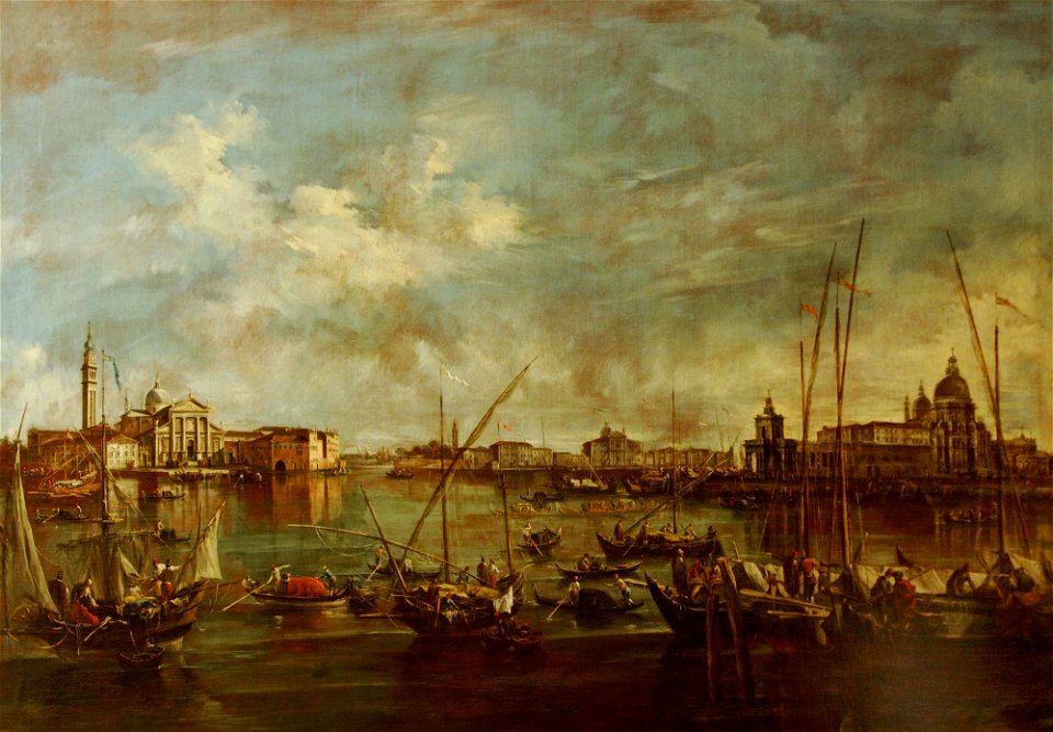 Guardi - The Bacino di San Marco with the Churches of San Giorgio Maggiori and Santa Maria della Salute, Venice, c 1755-1770, 2212.2