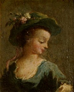Guardi - Two paintings a Girl in a Hat in profile and a Girl in a Hat full face, 1770-1790, 3540.1