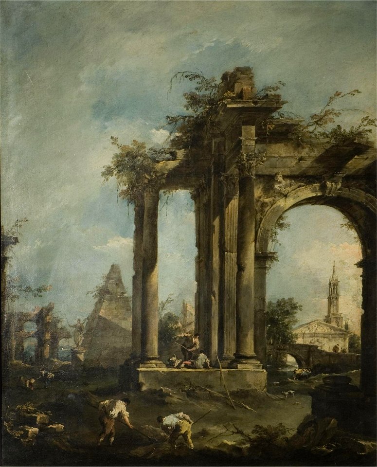 Guardi - Capriccio with Roman Ruins, a Pyramid and Figures, 1760-1770, 490-1882
