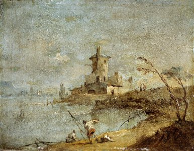 Guardi, Francesco - Caprice rustique, avec tour au bord de l'eau - J 63 - Musée Cognacq-Jay
