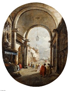 Guardi - Capriccio with the Archway of the Torre dell'Orologio, late 1780s, P502