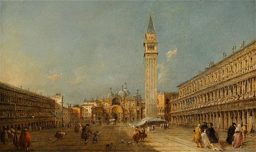 Guardi - VENICE, PIAZZA SAN MARCO WITH THE BASILICA AND THE CAMPANILE, lot.33 (cropped)