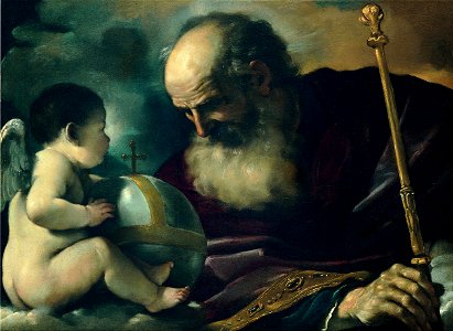 Guercino (Giovan Francesco Barbieri) - God the Father and Angel - Google Art Project. Free illustration for personal and commercial use.