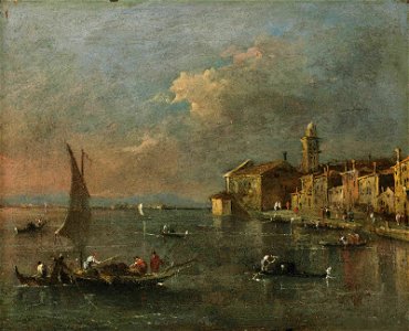 Guardi - The Punta di San Marta, Venice, with gondolas on the Zattere, 6009884