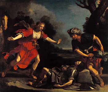 'Erminia Finding the Wounded Tancred' by Il Guercino, National Galleries of Scotland. Free illustration for personal and commercial use.