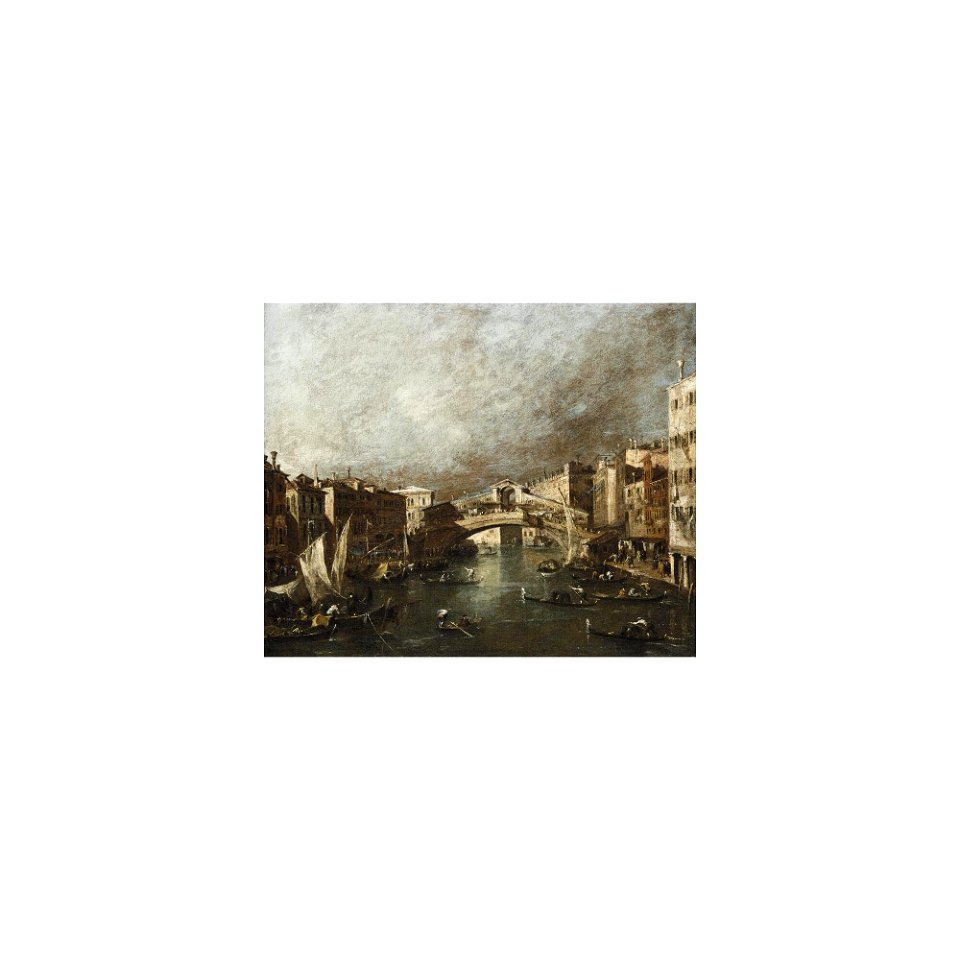 Guardi - VENICE, A VIEW OF THE GRAND CANAL WITH THE RIVA DEL VIN AND THE RIALTO BRIDGE, lot.59