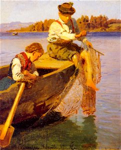 Hans Gude--Fiskerbarn Chiemsee--1867