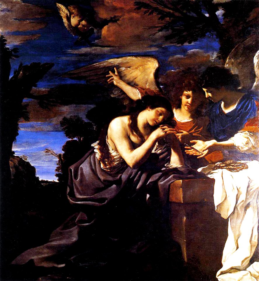 Guercino Maddalena due angeli