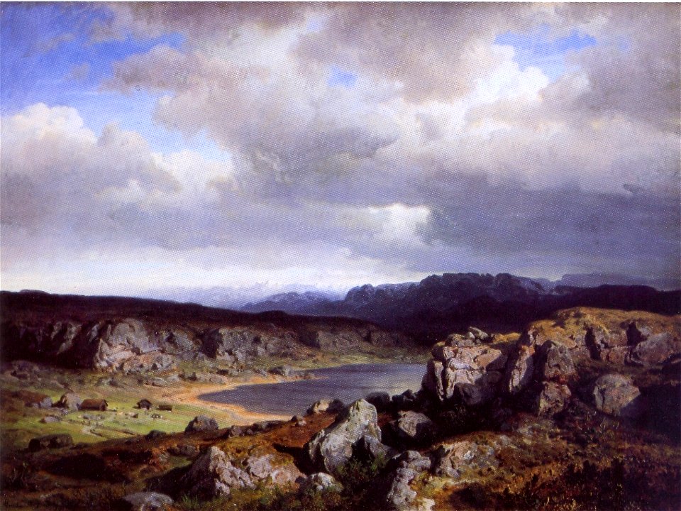 Hans Gude--Norsk Hoyfjell--1857