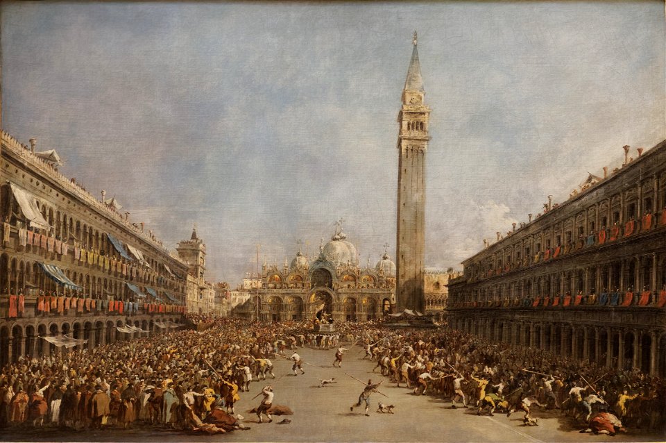 Francesco Guardi - Le Doge de Venise porté par les gondoliers, après son élection sur la place Saint-Marc