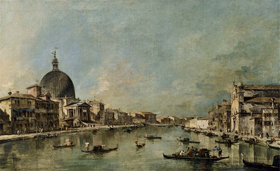 Francesco Guardi - El Gran Canal con San Simeone Piccolo y Santa Lucía