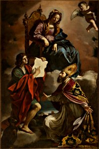 Guercino Madonna santi. Free illustration for personal and commercial use.