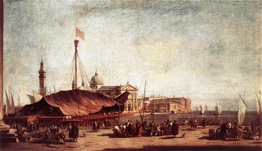 Francesco Guardi - The Piazzetta, Looking toward San Giorgio Maggiore - WGA10834