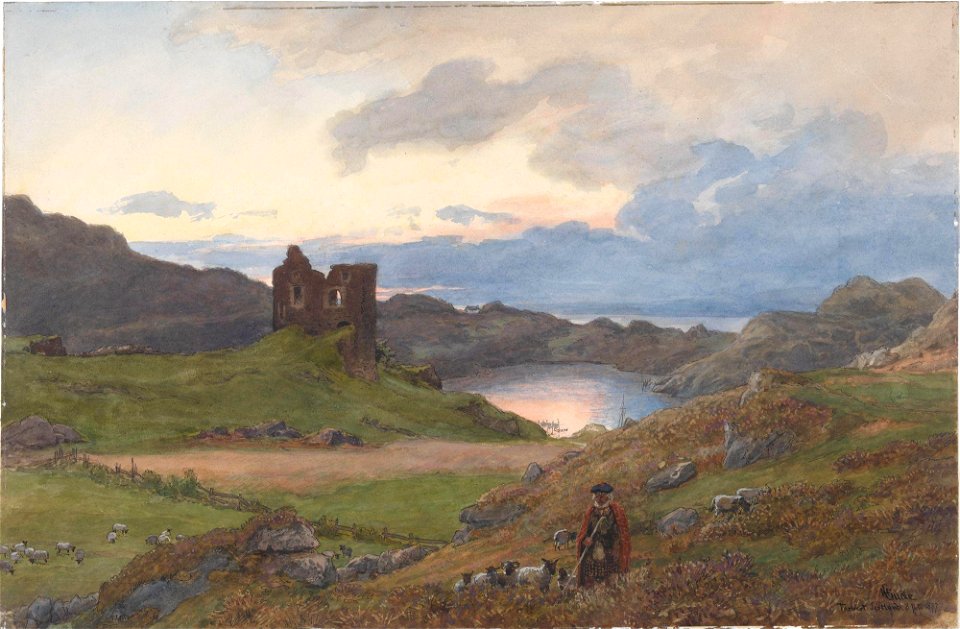 Hans Gude - Tarbert Castle, Scotland - NG.K&H.B.06536 - National Museum of Art, Architecture and Design
