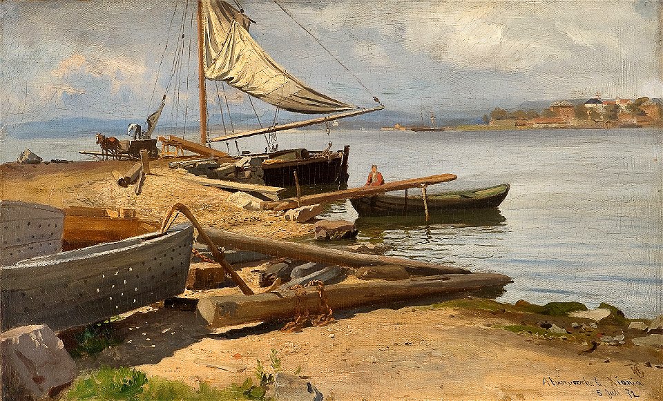 Hans Gude - Fra Kristianiafjorden (1872)