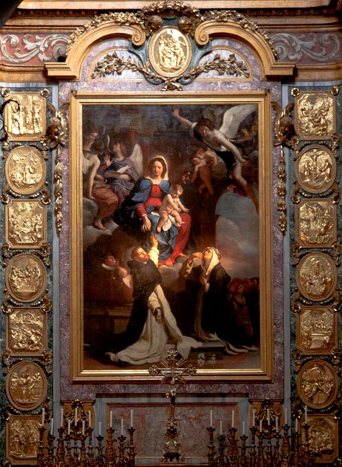 Guercino - La Beata Vergine consegna il rosario a San Domenico ed a Santa Caterina