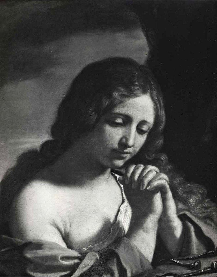 Guercino, bottega - Santa Maria Maddalena in contemplazione dei chiodi della Passione, O. Klein