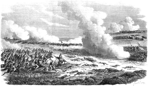 Guerre du Paraguay - Bataille de l'Estero-Bellaco, 2 mai 1866. - D'aprés un croquis de notre correspondant spécial