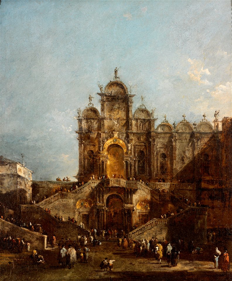 Francesco Guardi - Scuola di San Marco with Loggia Erected for Benediction of Pope Pius VI May 19, 1782, Campo San Zanipolo - 53.115 - Rhode Island School of Design Museum