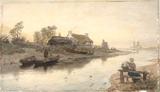 Hans Gude - River Mouth at Brodick, Arran, Scotland - NG.K&H.B.06534 - National Museum of Art, Architecture and Design