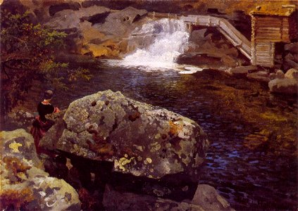 Hans Gude--En Molledam--1850
