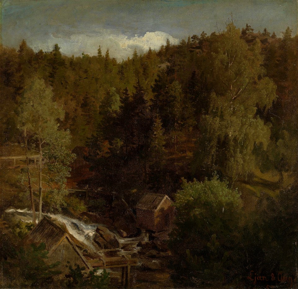 Hans Gude - Landscape with a Mill - NG.M.00636-010 - National Museum of Art, Architecture and Design