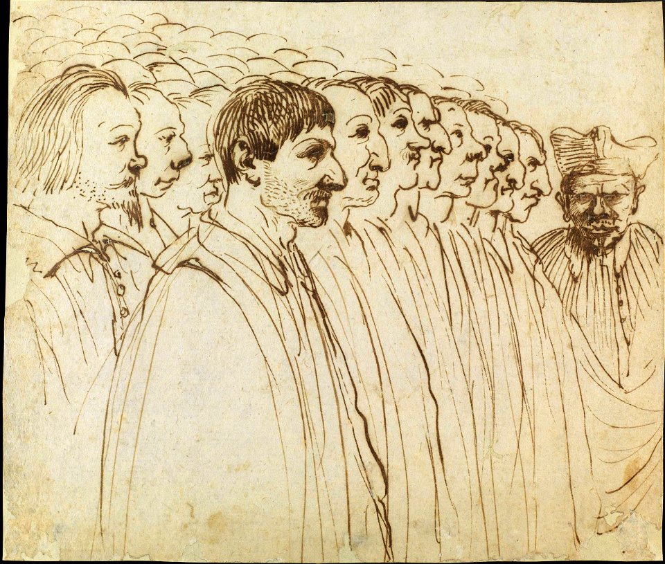 Guercino - Revista de clérigos (caricatura)