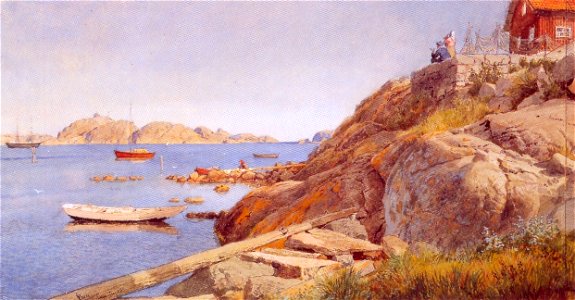 Hans Gude--Landskap Ved Stavern--1884