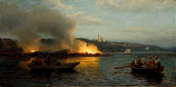 Hans Gude - Midsummer Eve at the Oslofjord - NG.M.00637 - National Museum of Art, Architecture and Design